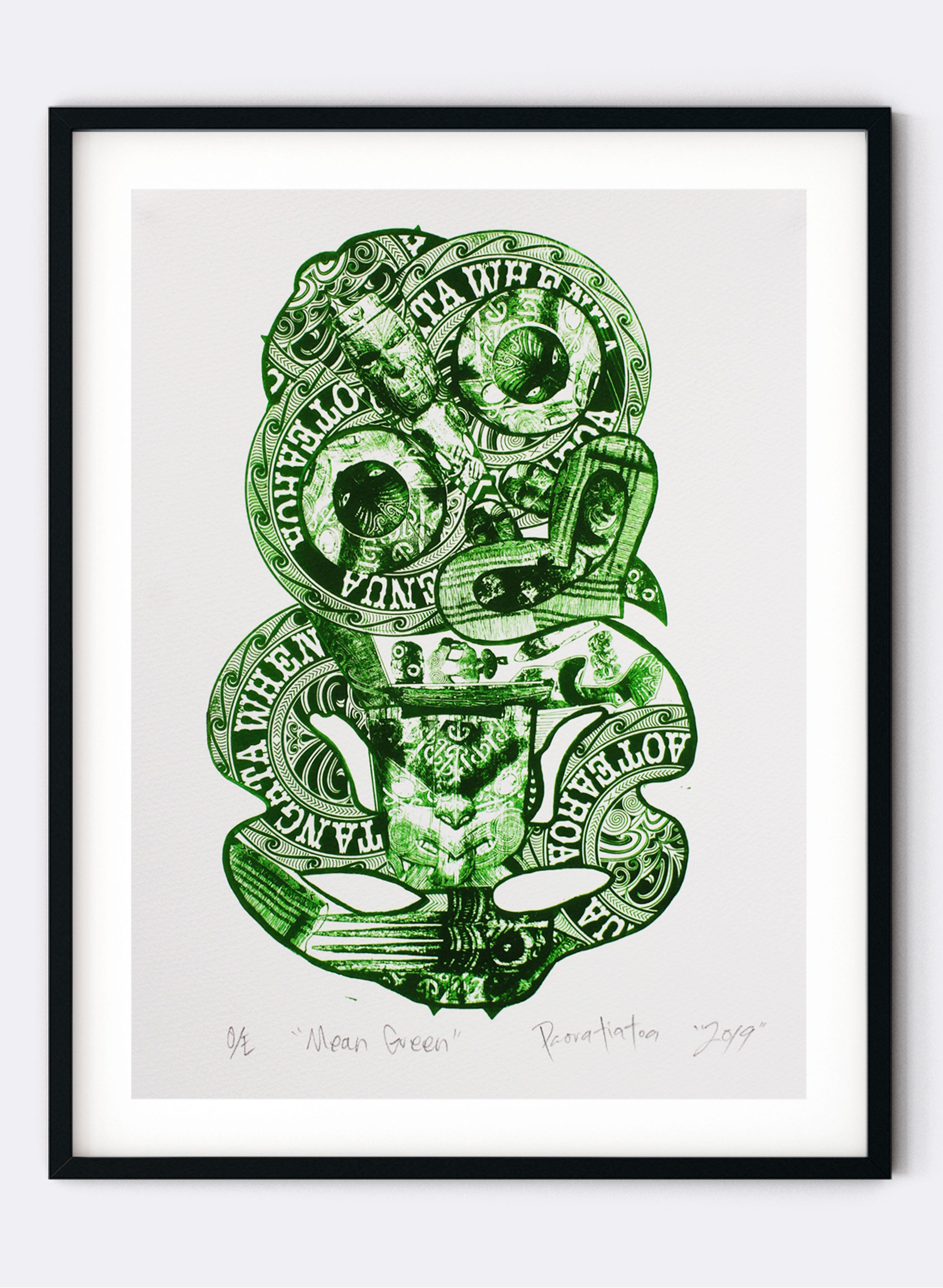 Mean Green Tiki Digital Print The Poi Room Ltd