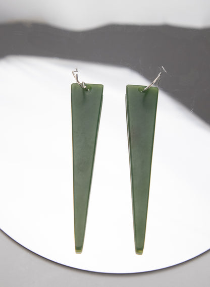 Pounamu Triangle Drop Earrings