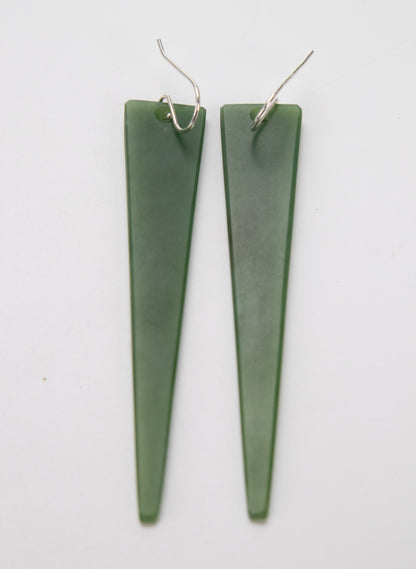 Pounamu Triangle Drop Earrings