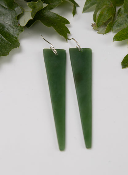 Pounamu Triangle Drop Earrings