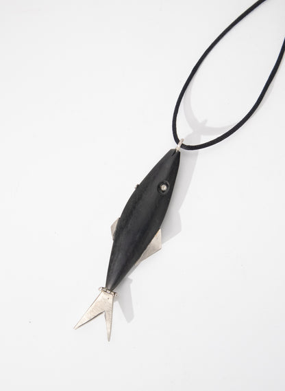 Full Herring Basalt Pendant with Sterling Silver