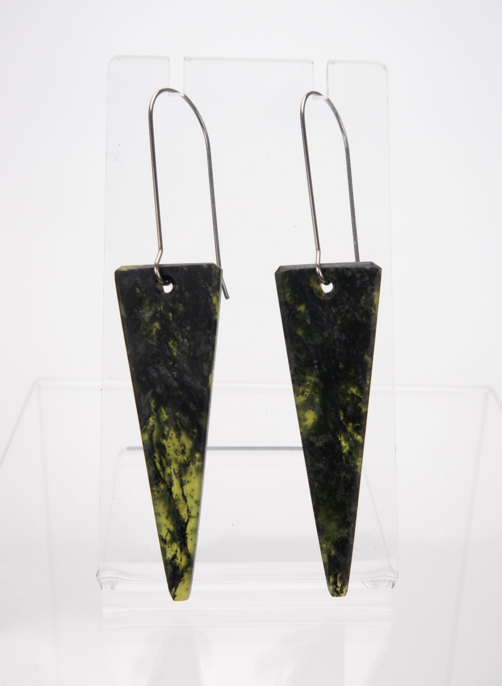 Pounamu Triangle Drop Earrings