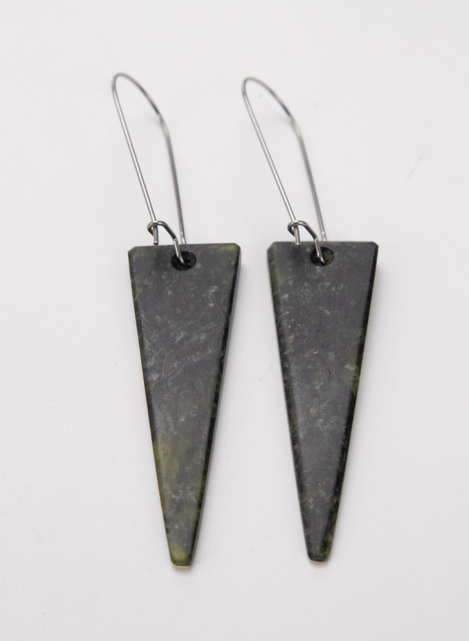 Pounamu Triangle Drop Earrings