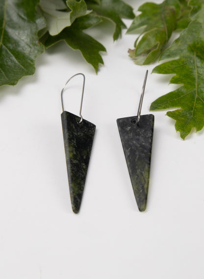 Pounamu Triangle Drop Earrings