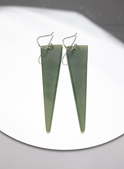 Pounamu Triangle Drop Earrings