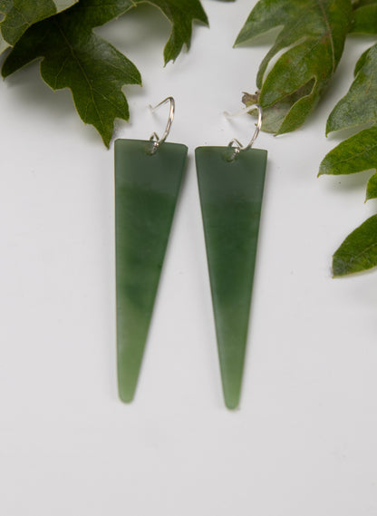 Pounamu Triangle Drop Earrings