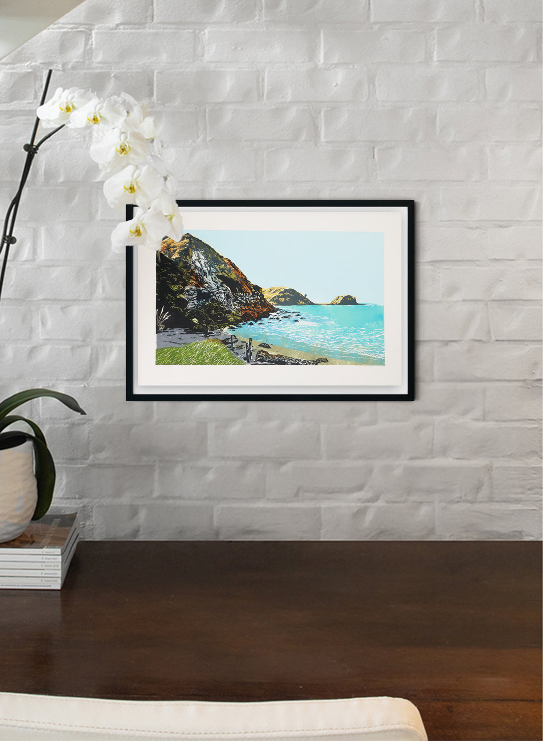 Tangoio Beach | Medium - Woodblock Print