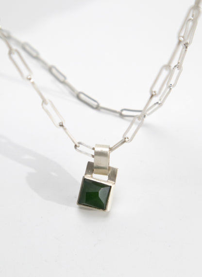 Square Pounamu Link Pendant