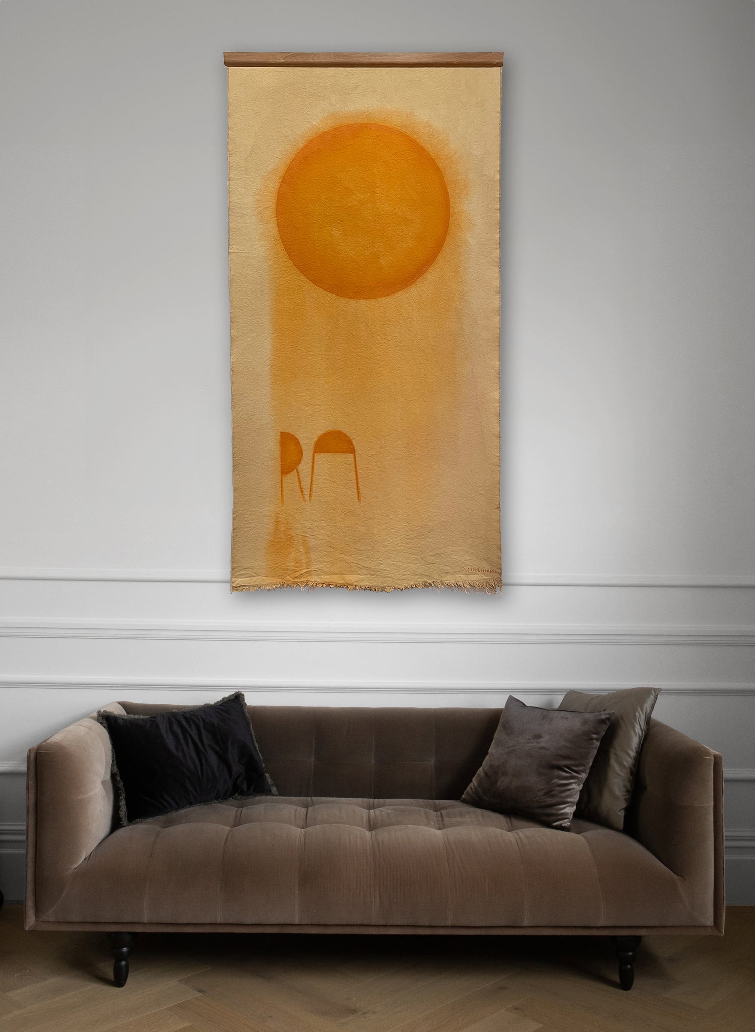 Large Sun Painting - Orange Ra