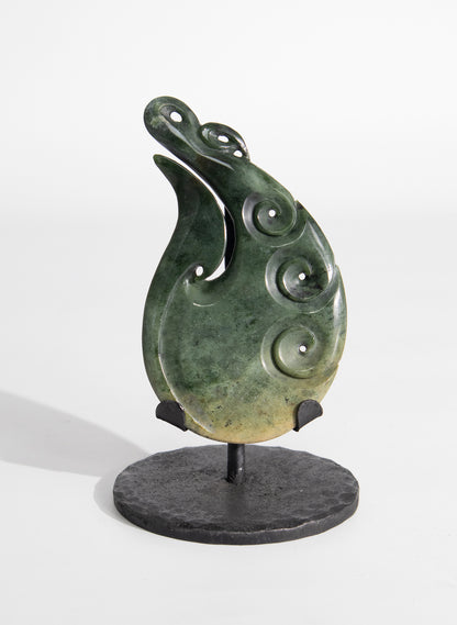 Hei Matau Three Koru Pounamu Sculpture