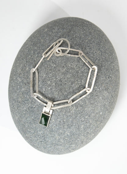 Rectangle Faceted Pounamu Bracelet