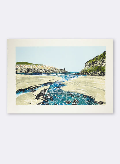 Tumbledown Bay - Woodblock Print