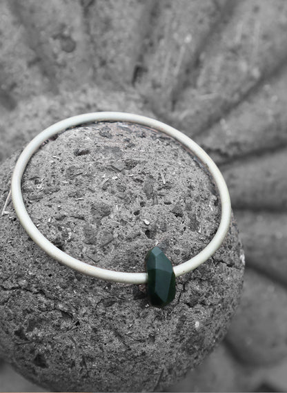 Faceted Pounamu Rock Bangle 3