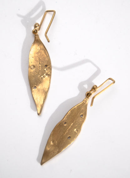 Pohutukawa Leaf Gold Vermeil Earrings