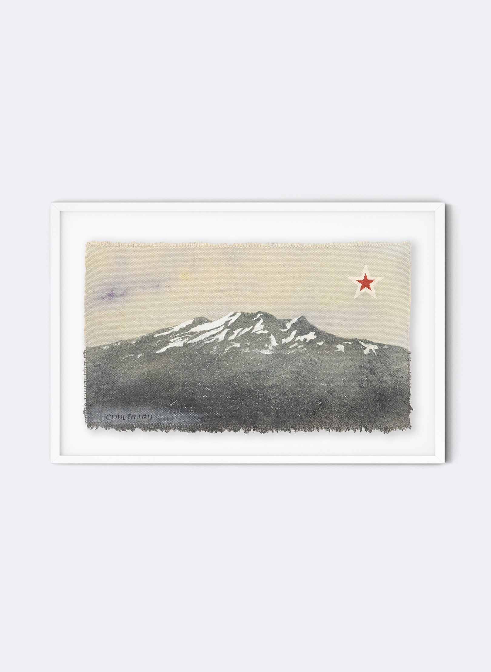 Mount Ruapehu - Postcard Artwork - Grey