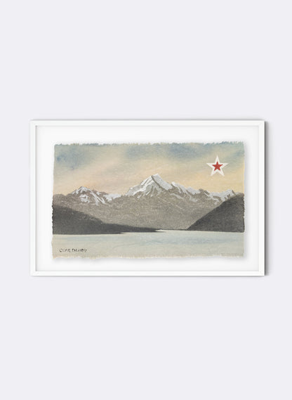 Aoraki/Mt Cook - Postcard Artwork - Blues