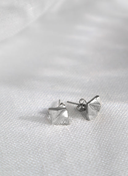 Facet Studs - Sterling Silver