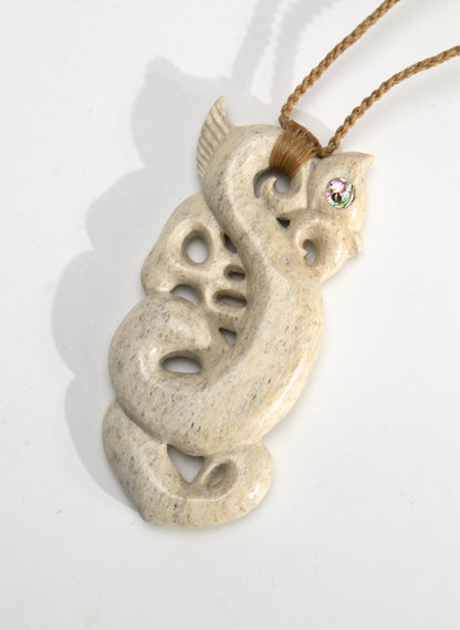 Carved Whalebone Manaia Necklace