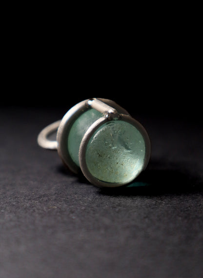 Worn Sea Glass Ring - Titanium