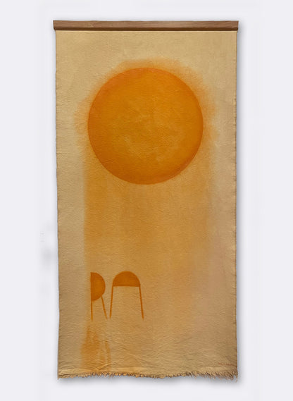 Large Sun Painting - Orange Ra