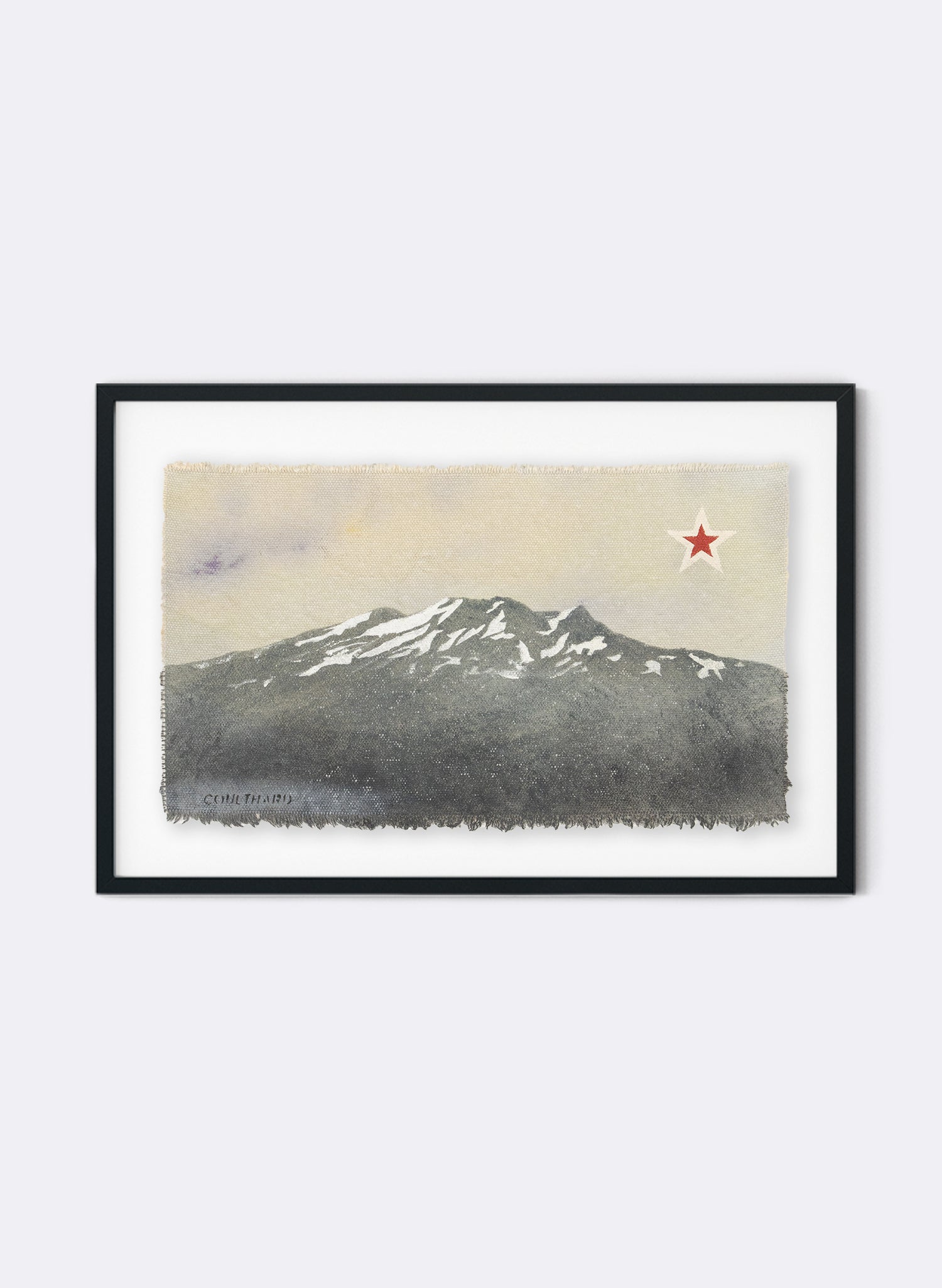 Mount Ruapehu - Postcard Artwork - Grey