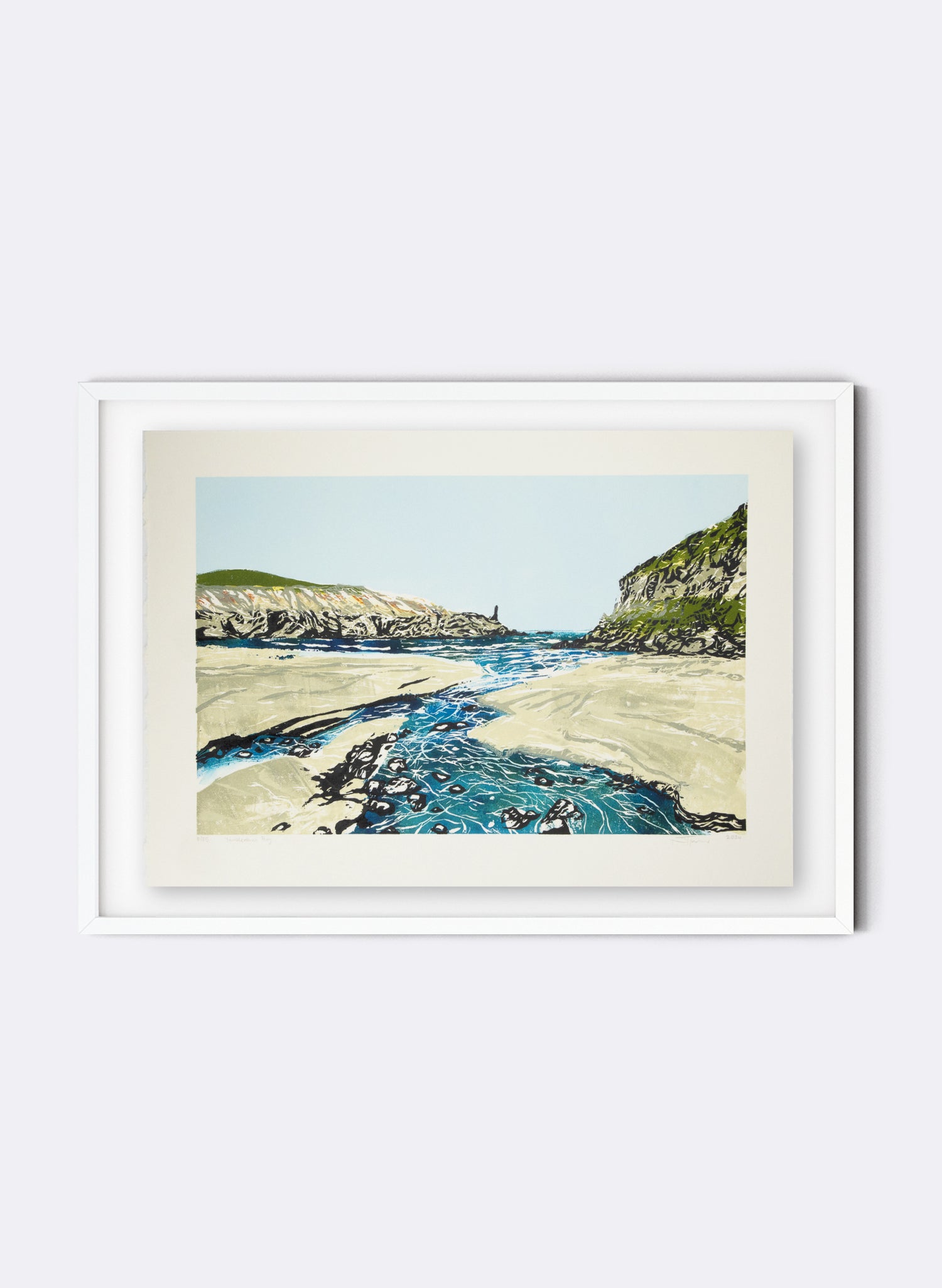 Tumbledown Bay - Woodblock Print