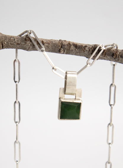 Square Pounamu Link Pendant