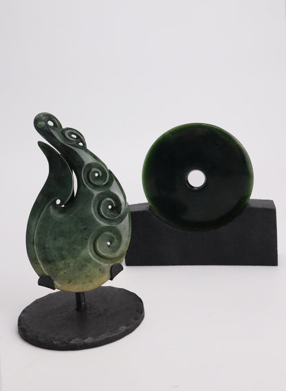 Hei Matau Three Koru Pounamu Sculpture