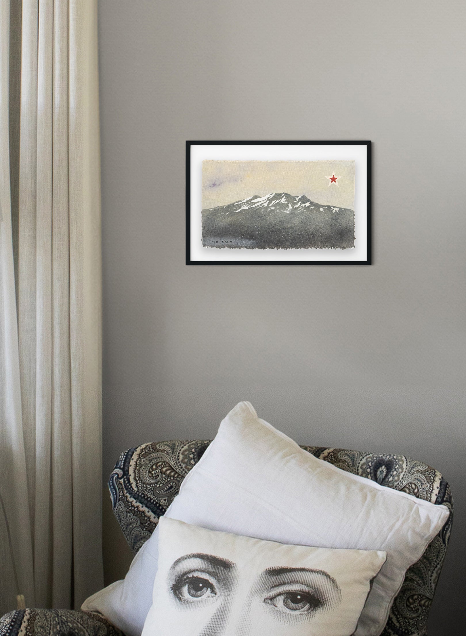 Mount Ruapehu - Postcard Artwork - Grey