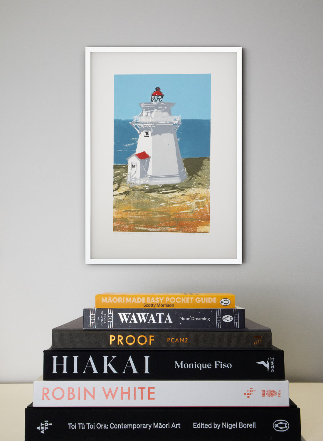 Pouto Lighthouse - Woodblock Print