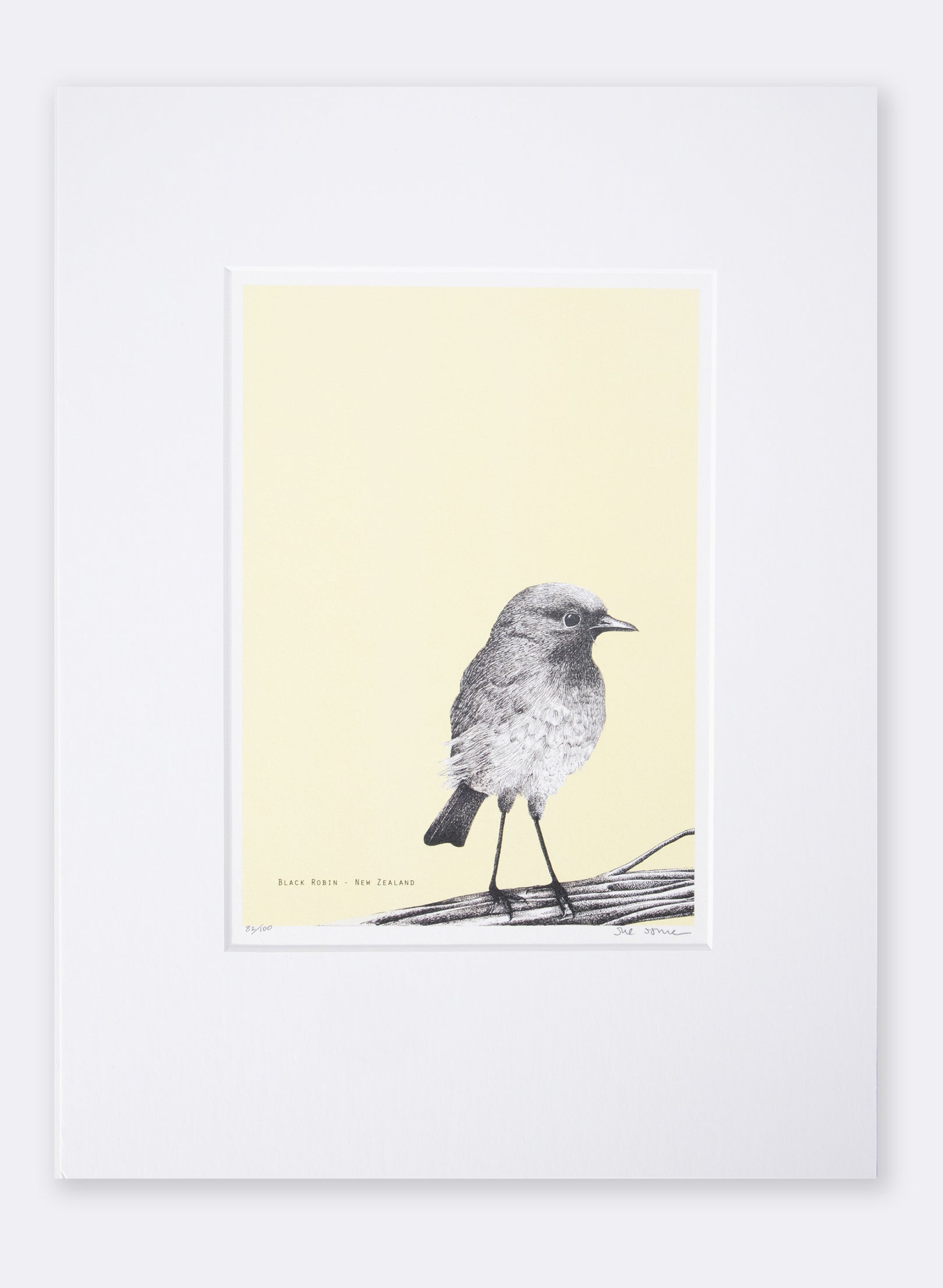 Black Robin (Yellow) - Digital Print