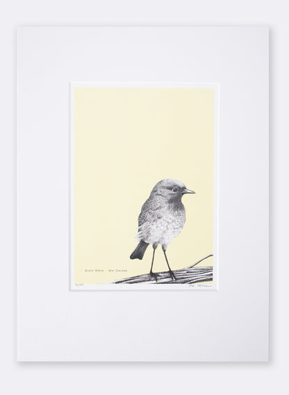 Black Robin (Yellow) - Digital Print