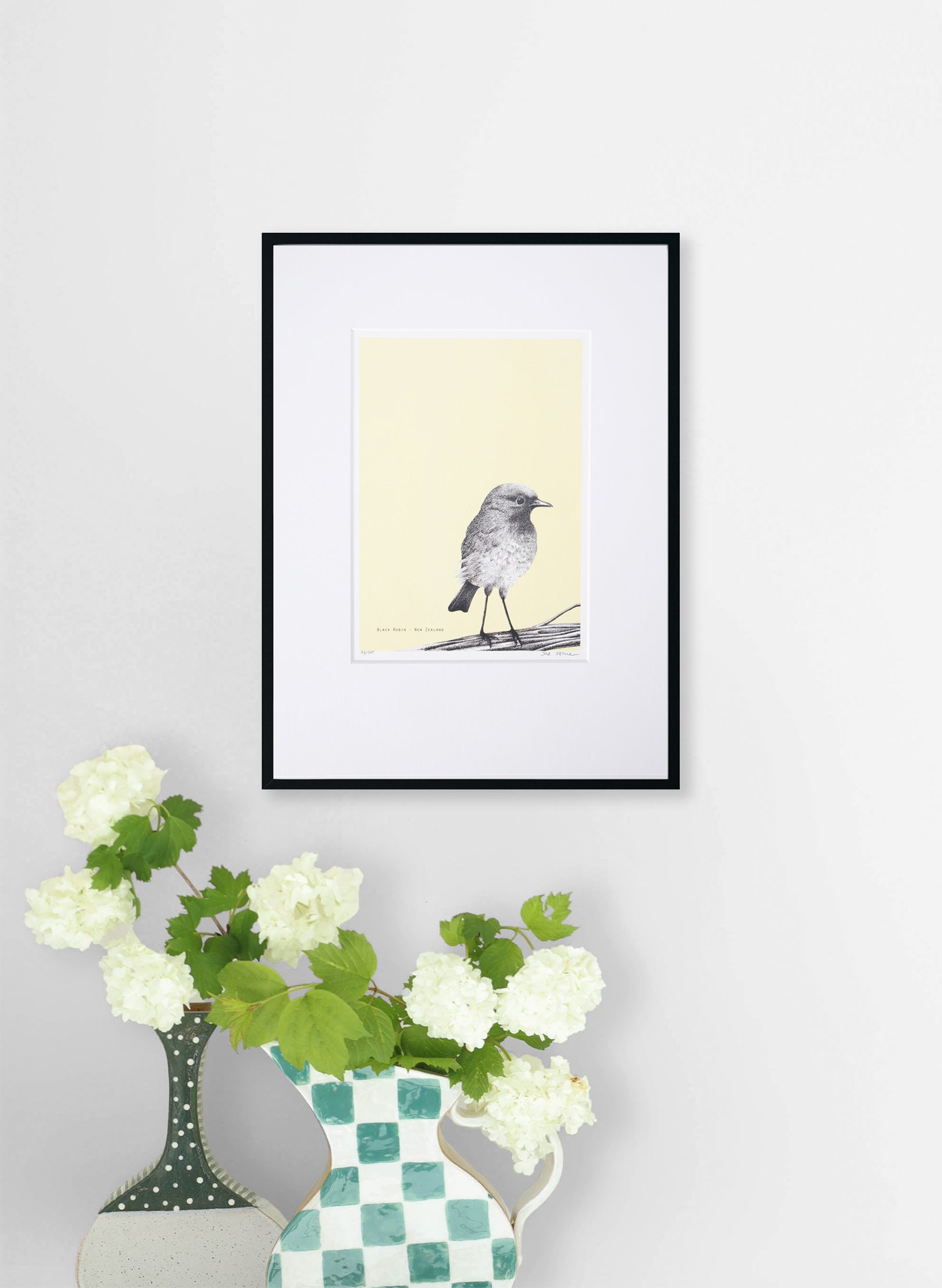 Black Robin (Yellow) - Digital Print