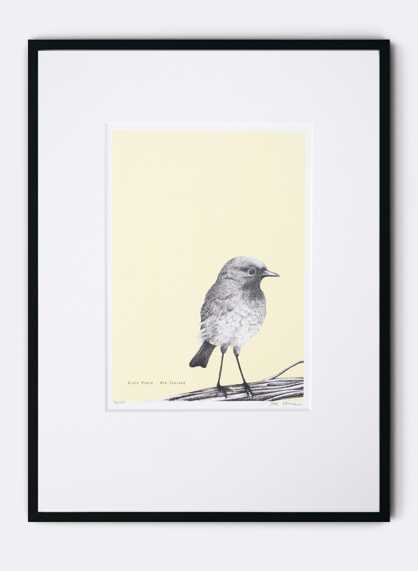 Black Robin (Yellow) - Digital Print