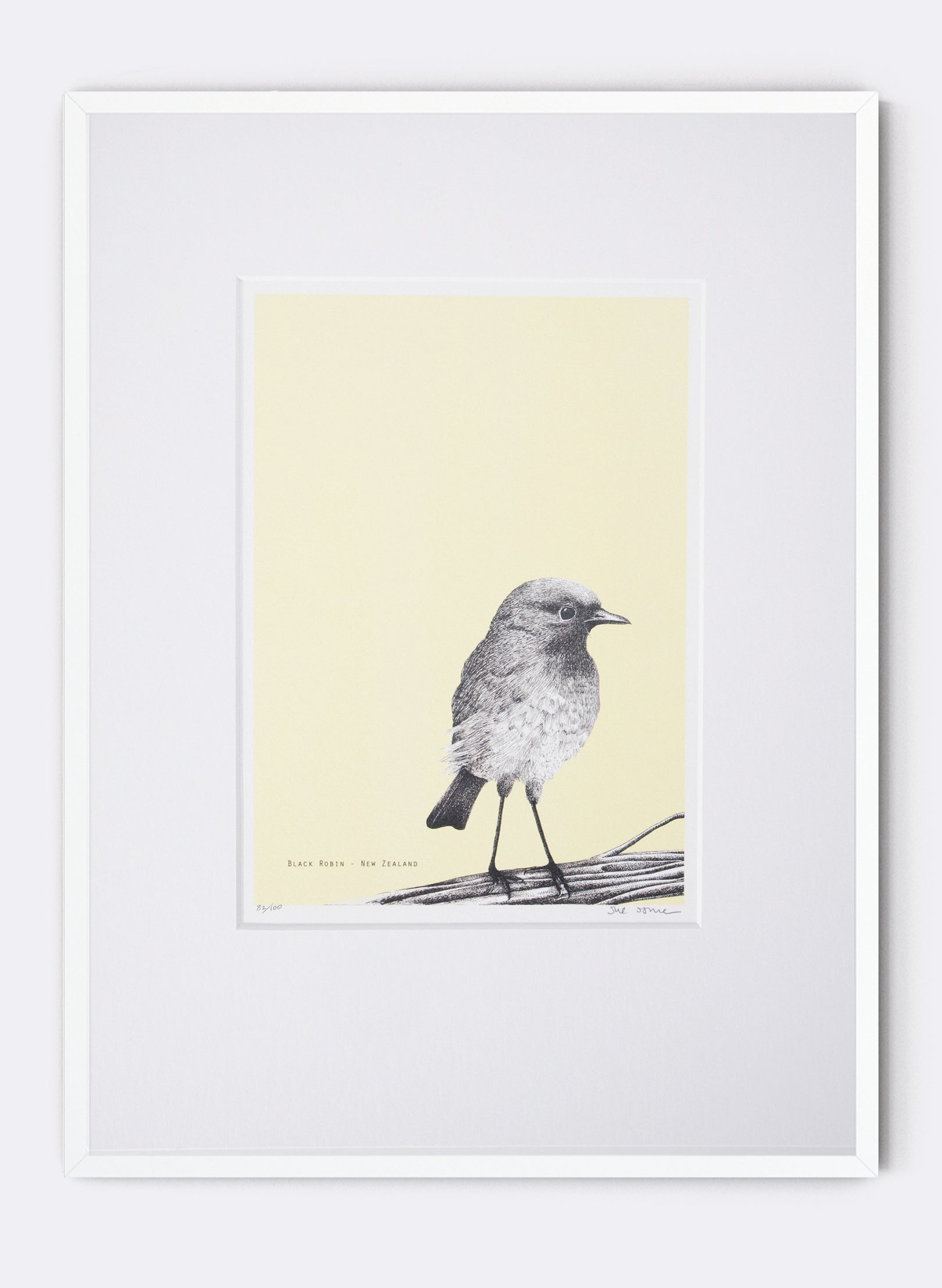 Black Robin (Yellow) - Digital Print