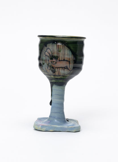 Iro-shino Oribe Wine Glasses