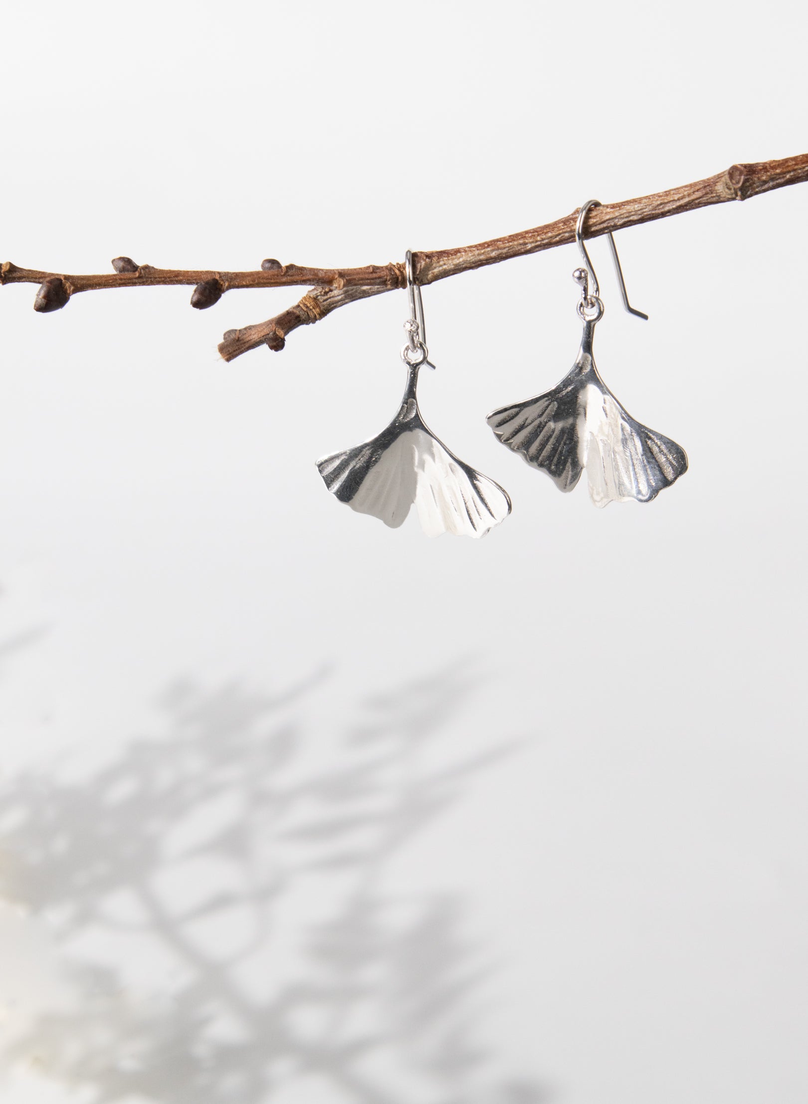 Silver Gingko Leaf earrings