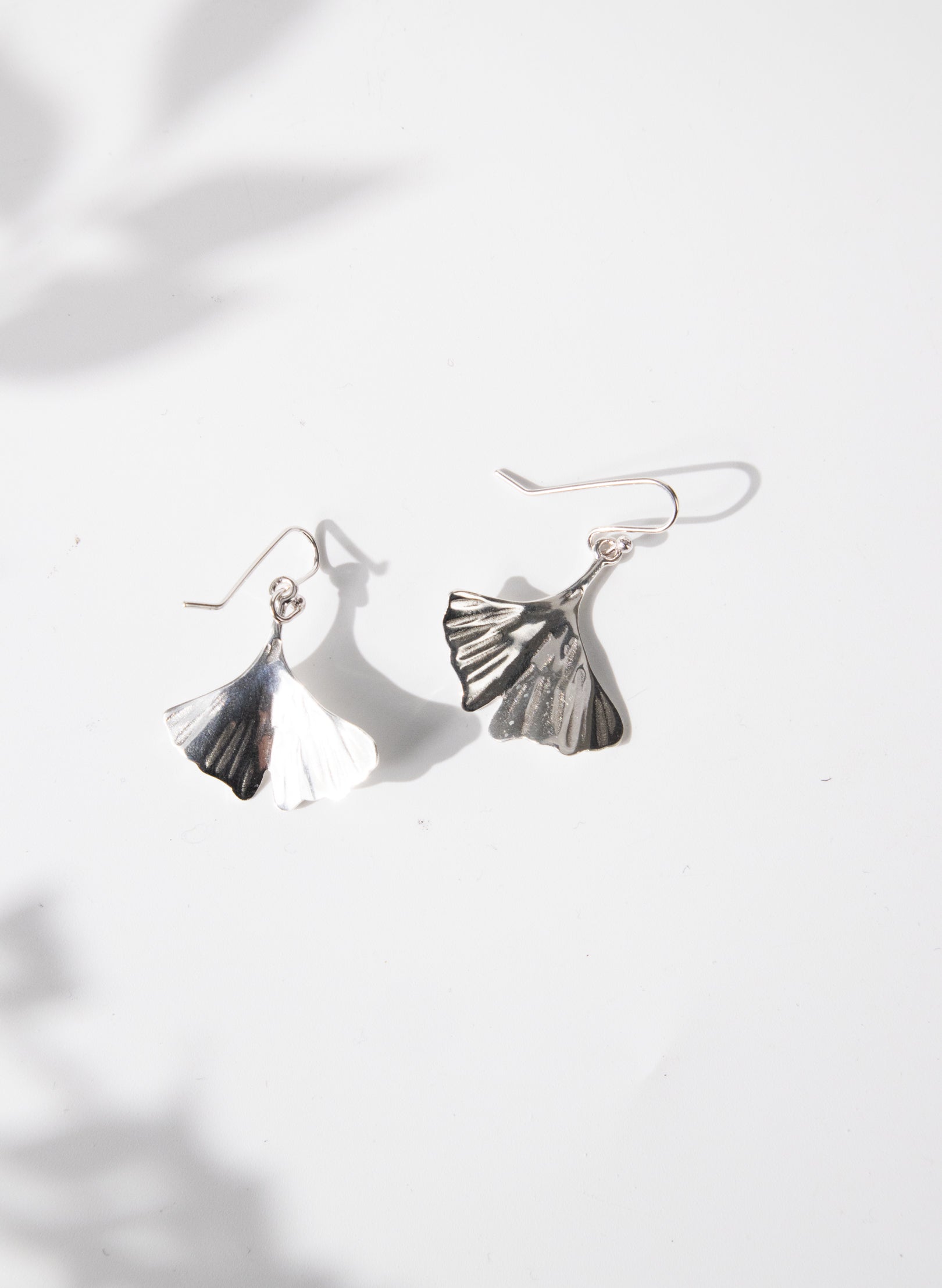 Silver Gingko Leaf earrings