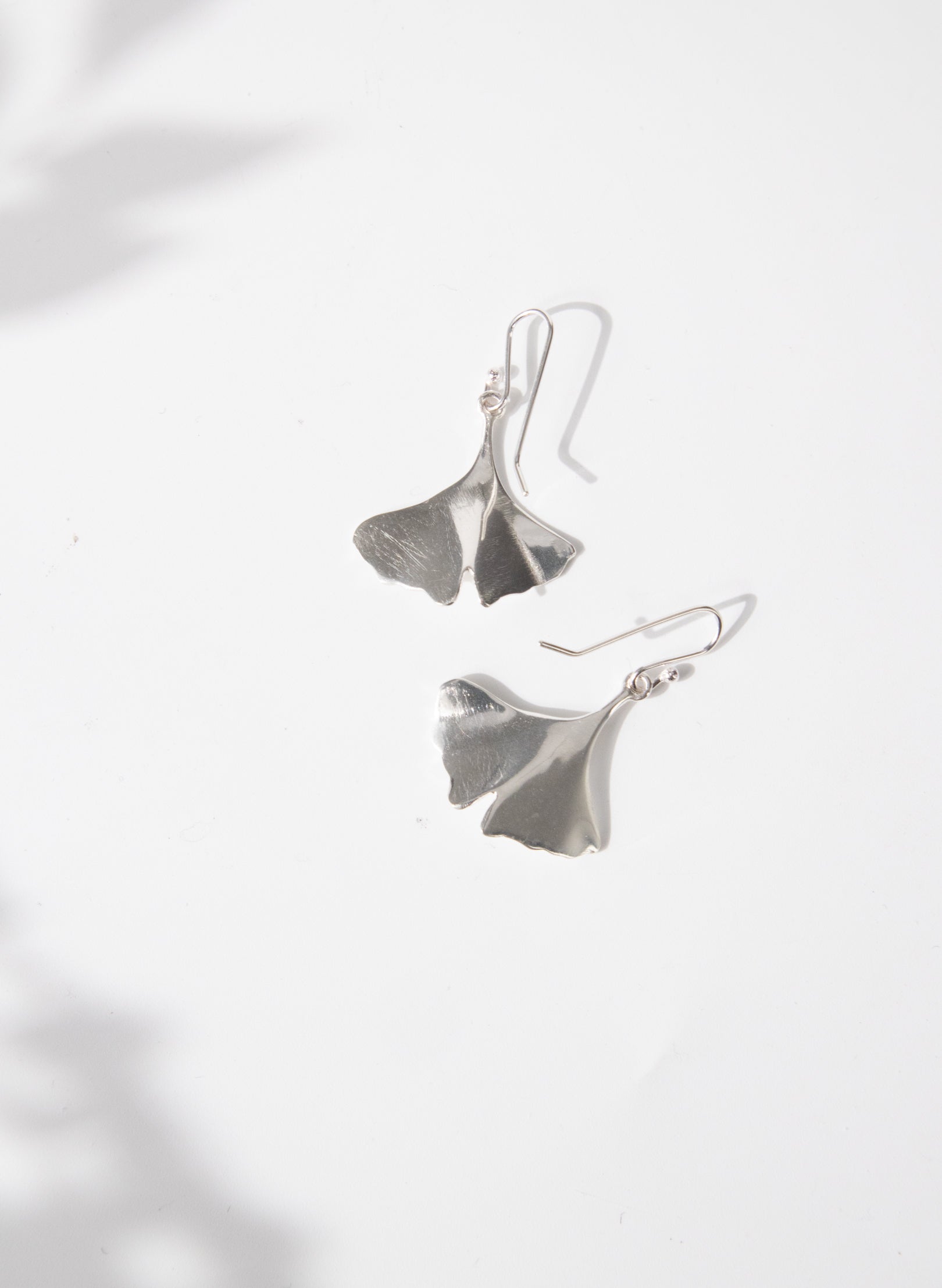 Silver Gingko Leaf earrings