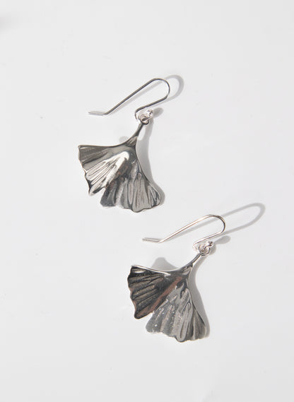 Silver Gingko Leaf earrings