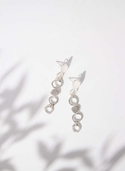 Abstract Circle Silver Earrings