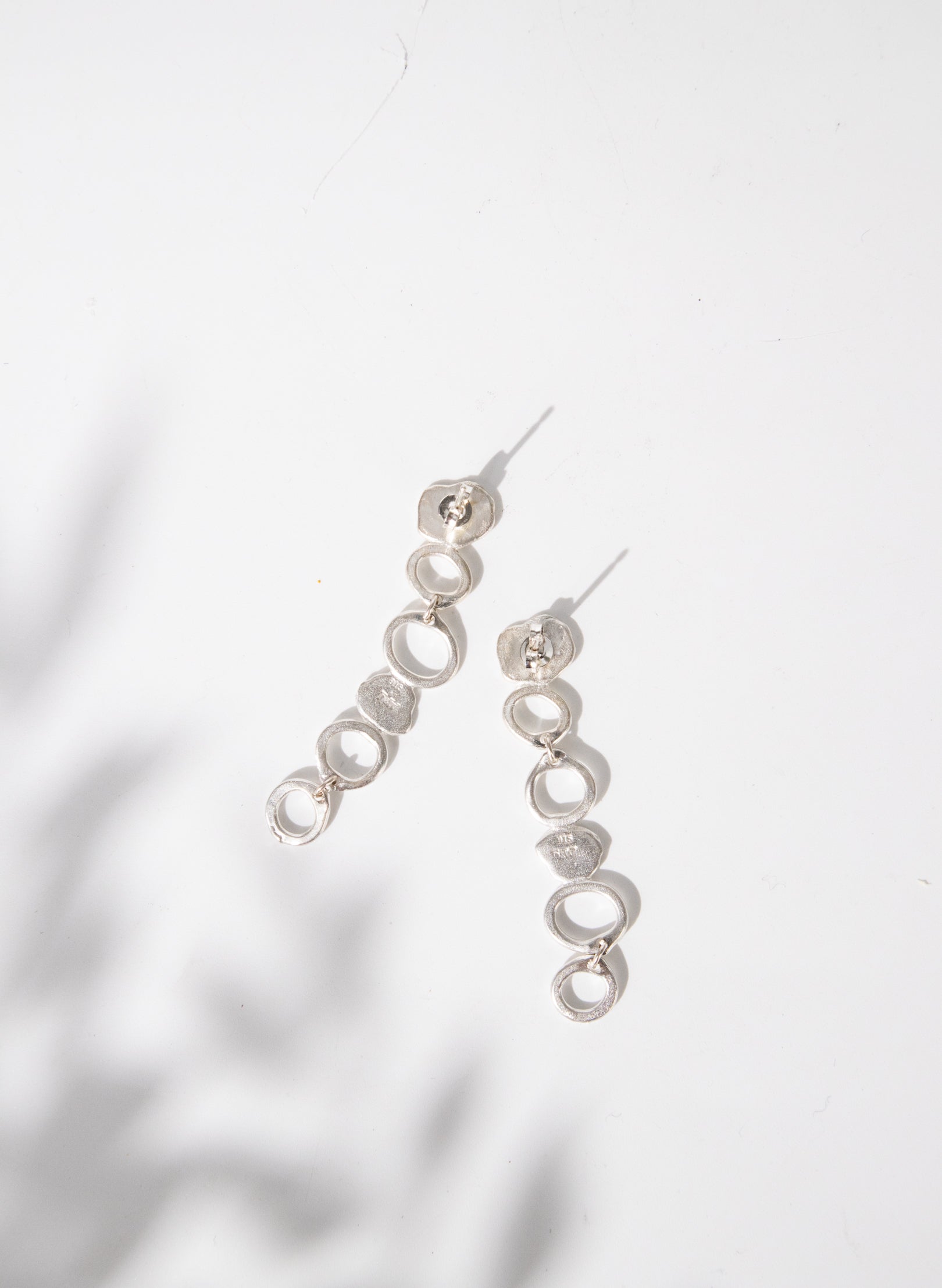 Abstract Circle Silver Earrings