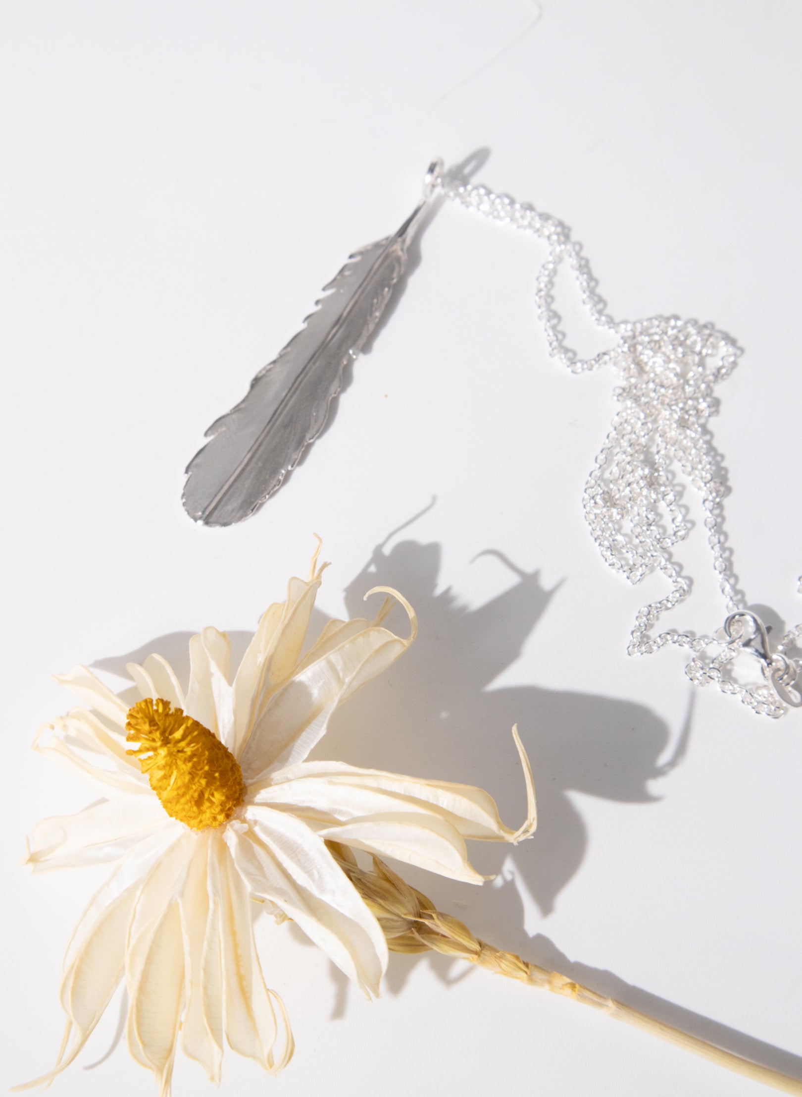 Feather Necklace - Sterling Silver