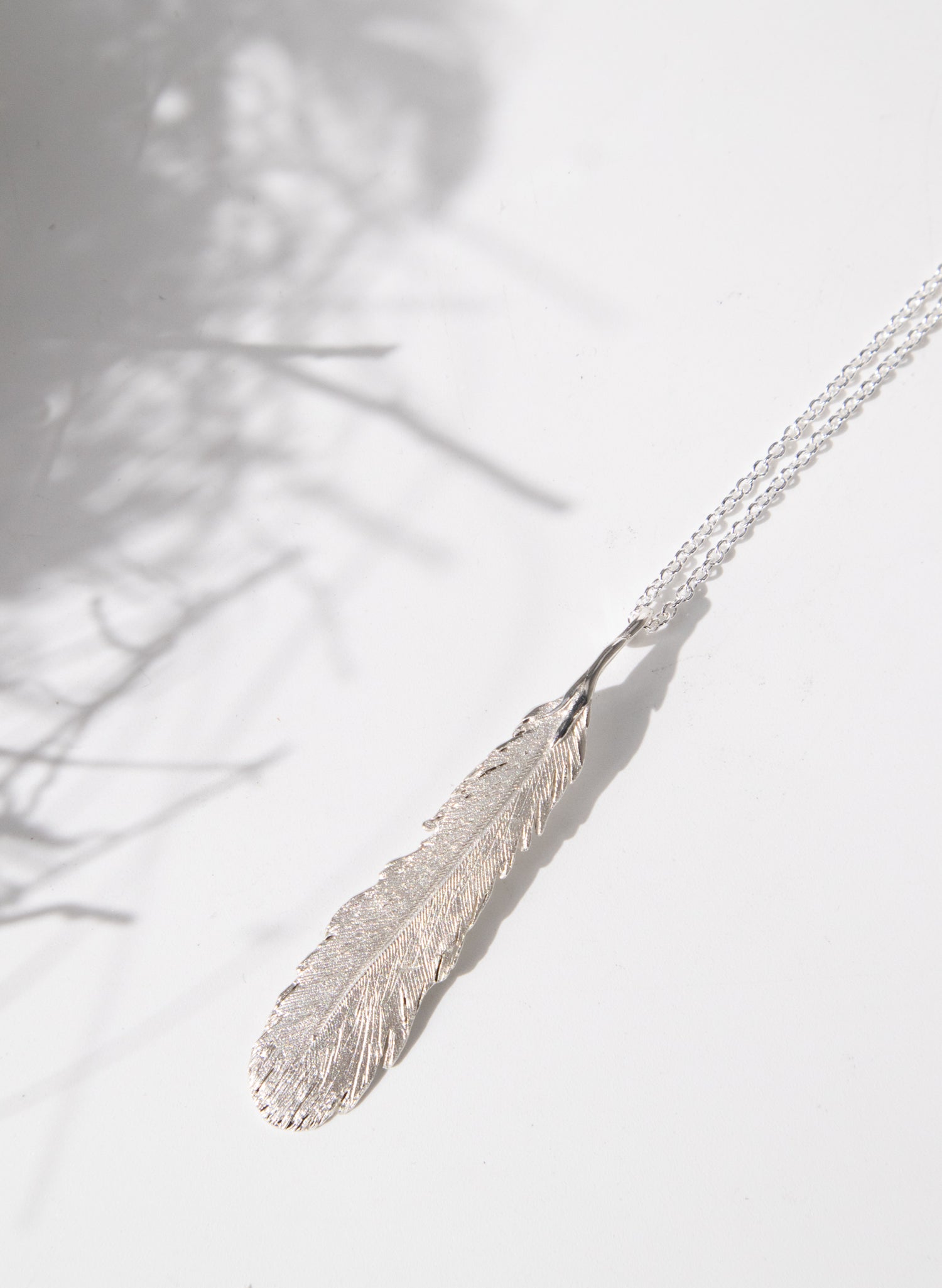 Feather Necklace - Sterling Silver