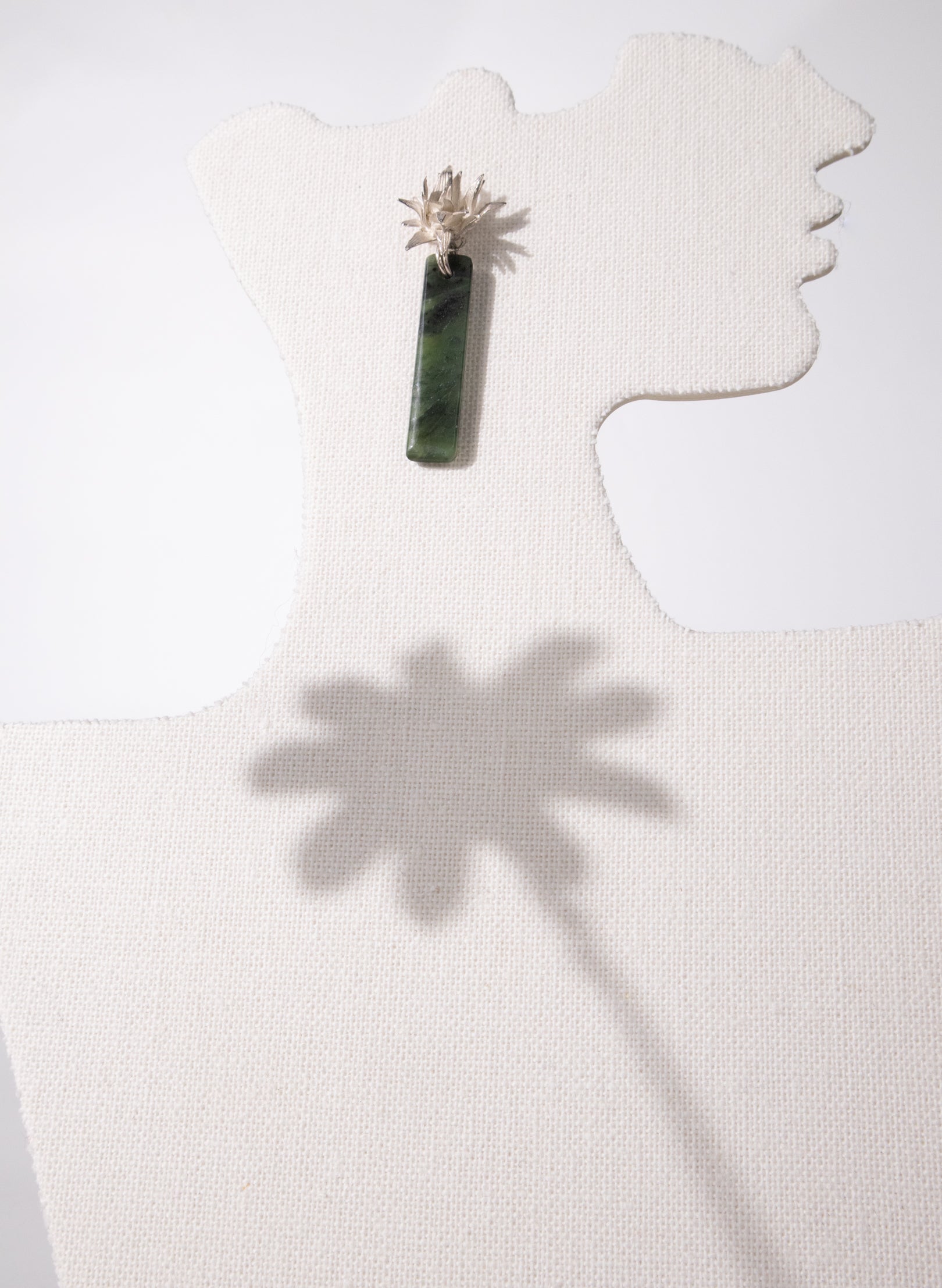 Cabbage Tree - Pounamu &amp; Pure Silver Stud Earrings