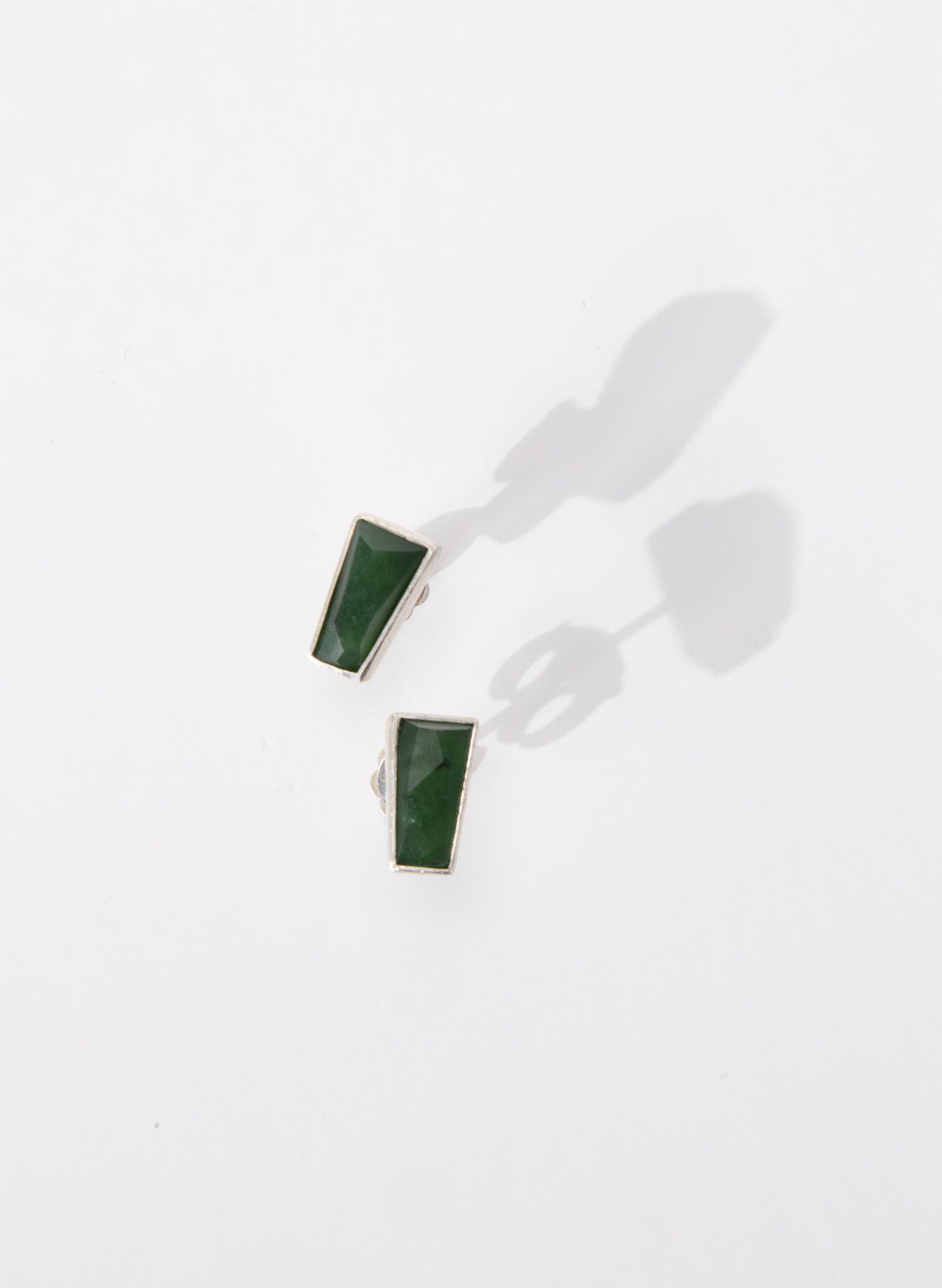 Irregular Shaped Pounamu Stud Earrings