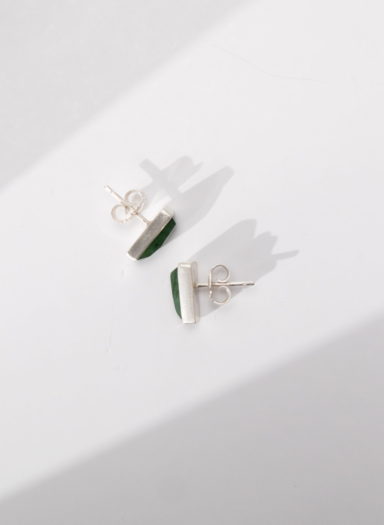 Irregular Shaped Pounamu Stud Earrings