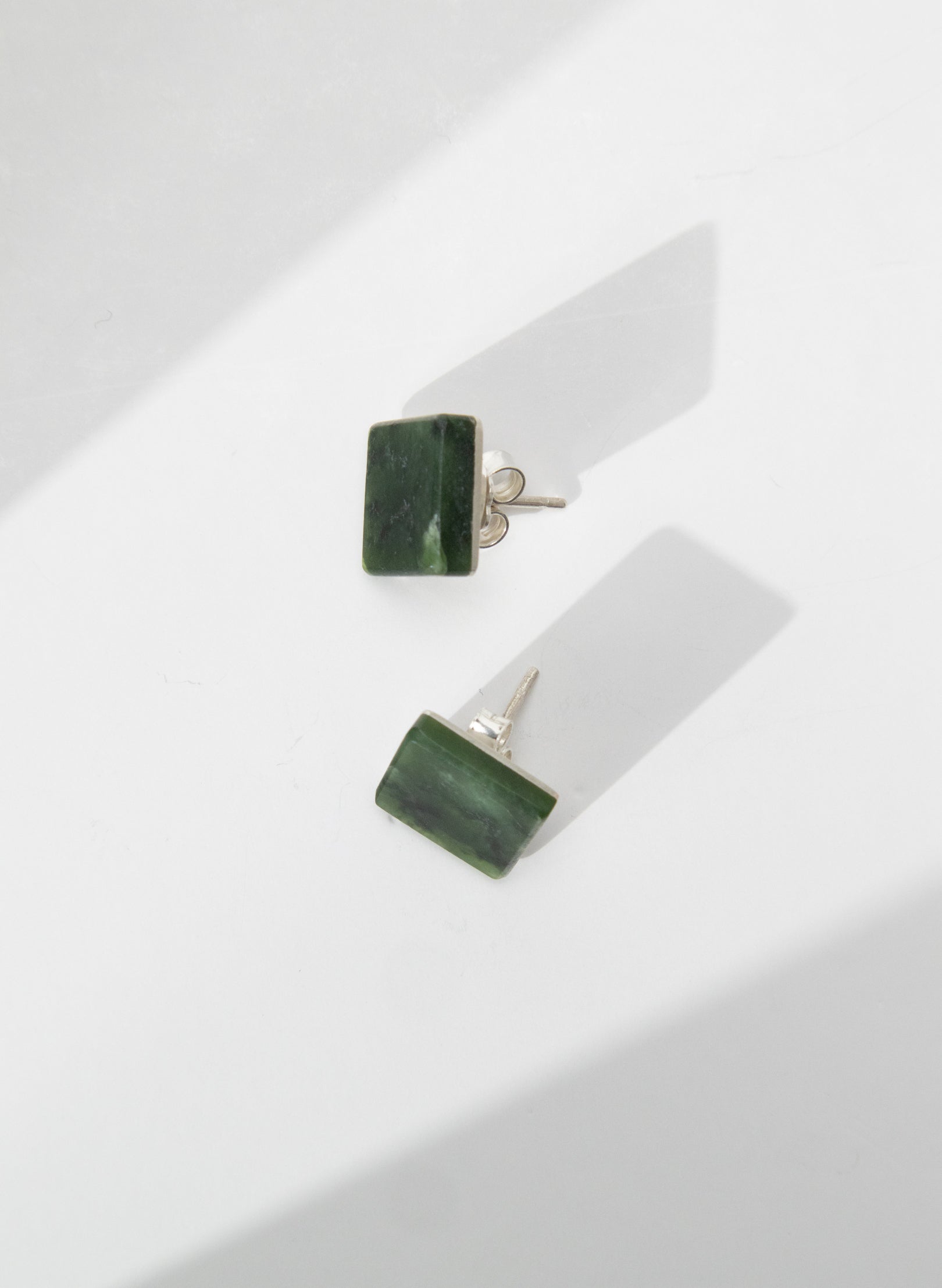 Square Greenstone Studs