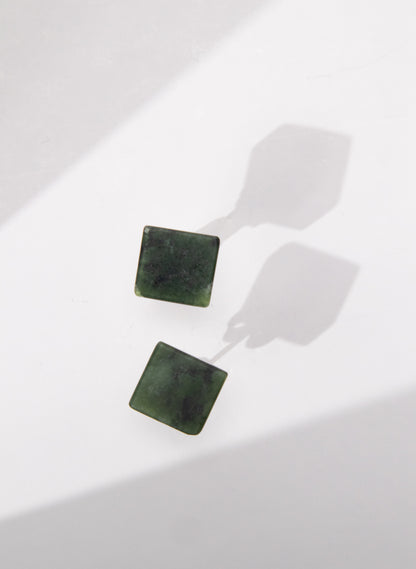 Square Greenstone Studs