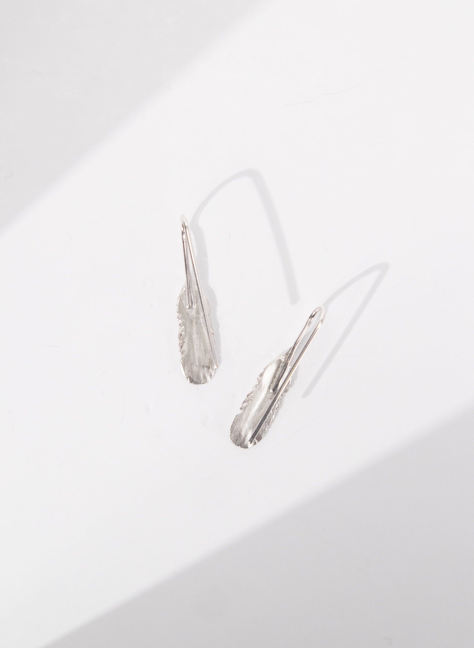 Small Feather Hook Earrings